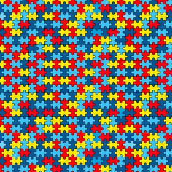Autism Awareness Puzzle Printed Pattern
