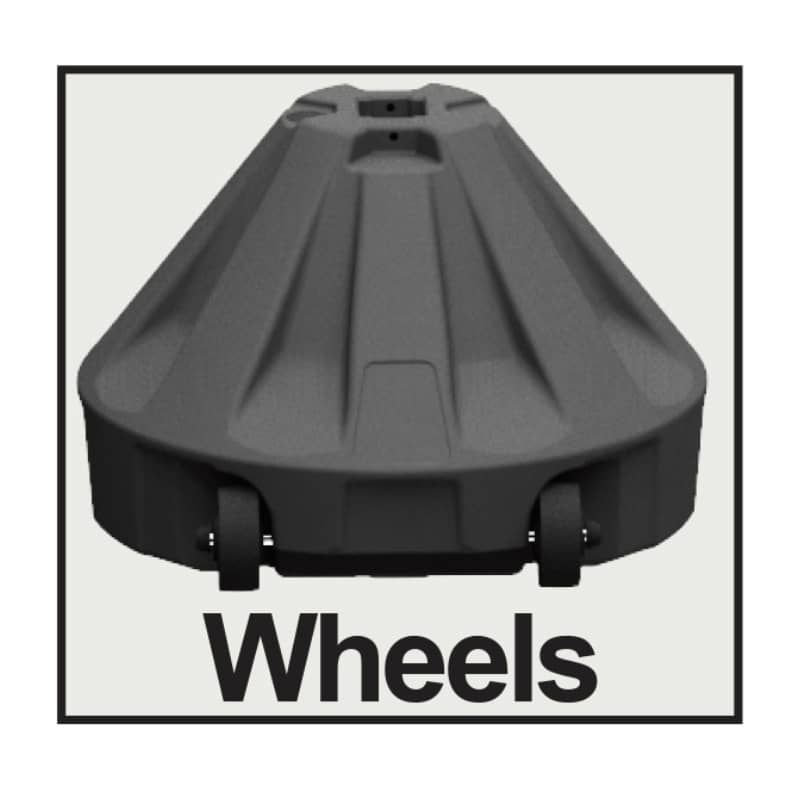 Poteau de signalisation portable Roll-A-Post™ (base seulement)