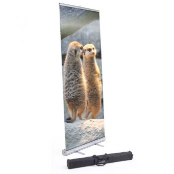 DI Meerkat - Support de bannière enroulable 33 po x 78 po