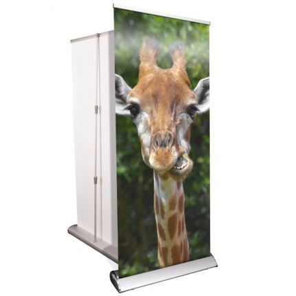 DI Giraffe - Support de bannière enroulable 33 po x 78 po