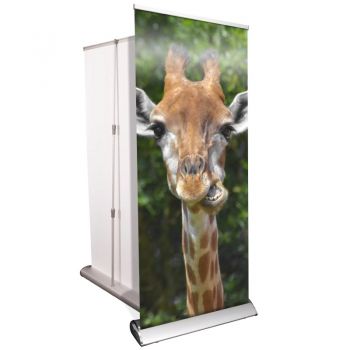 DI Giraffe - Support de bannière enroulable 33 po x 78 po